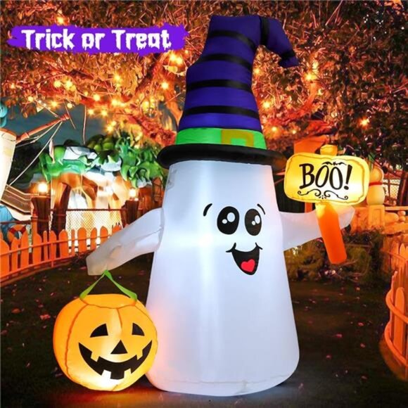 5 FT Halloween Inflatables Ghost Outdoor Decorations Blow Up Yard Cute - Picture 2 of 7